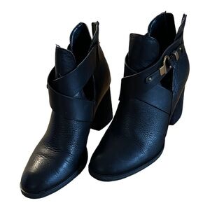 ISOLA black ankle cutout heel boots